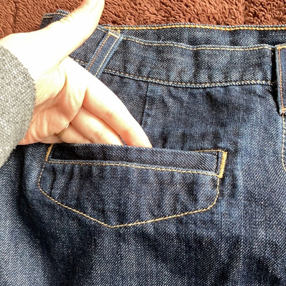 J. Crew Dark Blue Denim Button-Front Pencil Skirt - Picture 5 of 7